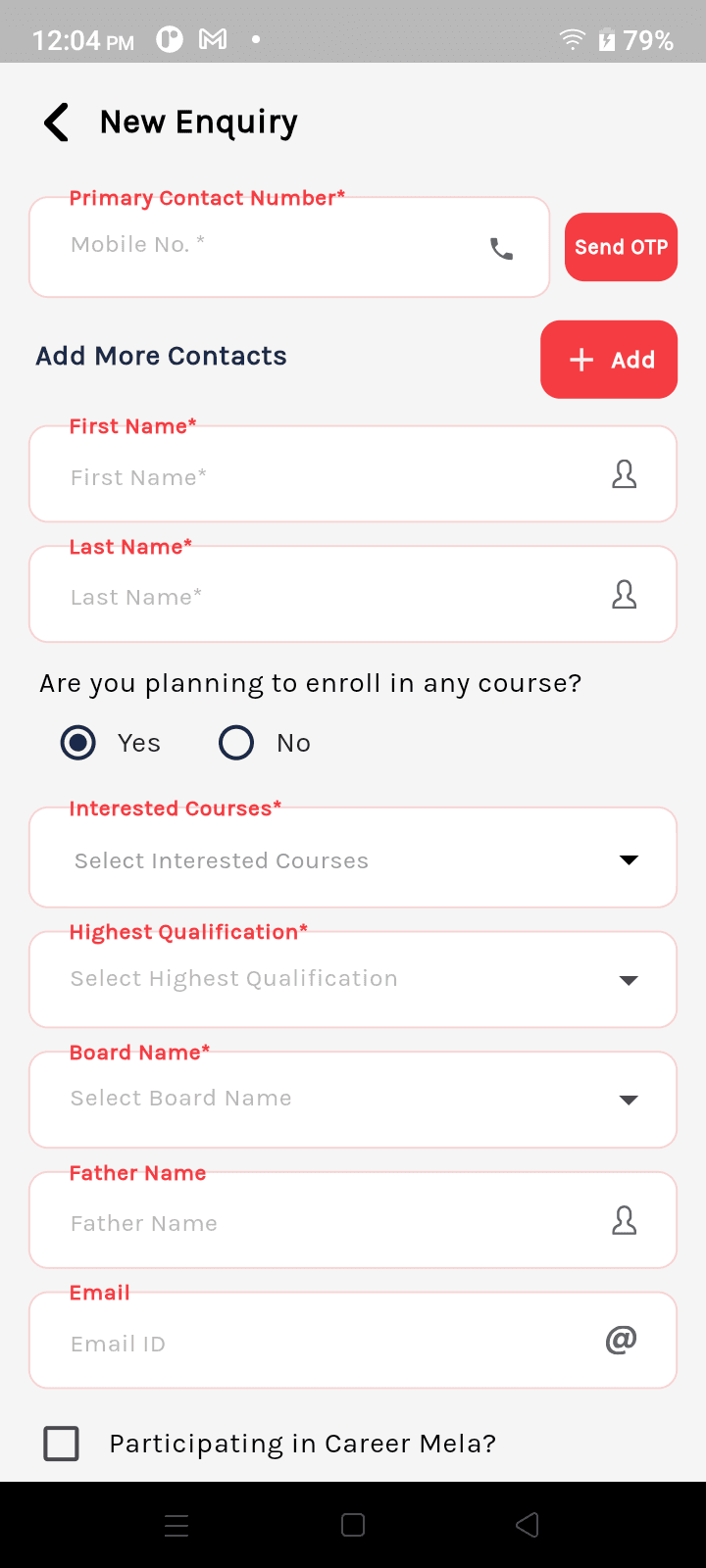 IMROS mobile — certificate request